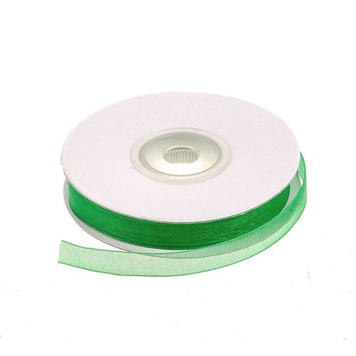 Organza Ribbon Green 10Mm 25M