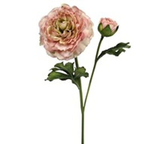 Vintage Ranunculus Peach 48Cm