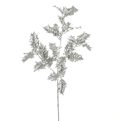 Holly Spray Silver 67Cm