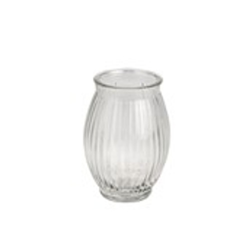 Glass Ribbed Vase 13.5x9.5cm