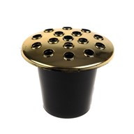 Grave Vase Black With Gold Lid