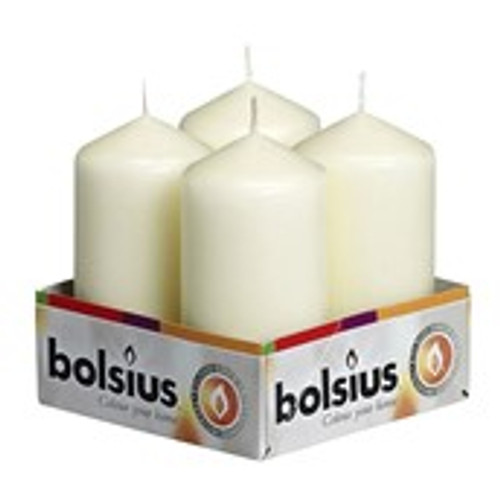 Bolsius Pillar candles Ivory, tray  4, 100/48 mm