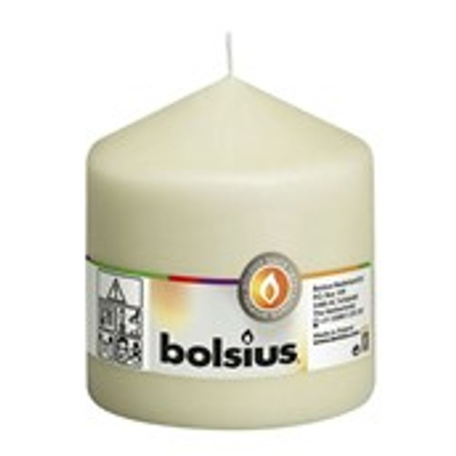 Bolsius Pillar candle Ivory, single in cello (100 mm x 98 mm)