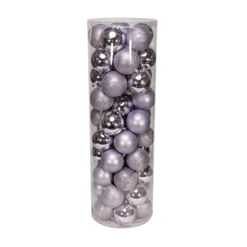 Lilac 10cm Plastic Ball in tube (matt,shiny,glitter) x 48