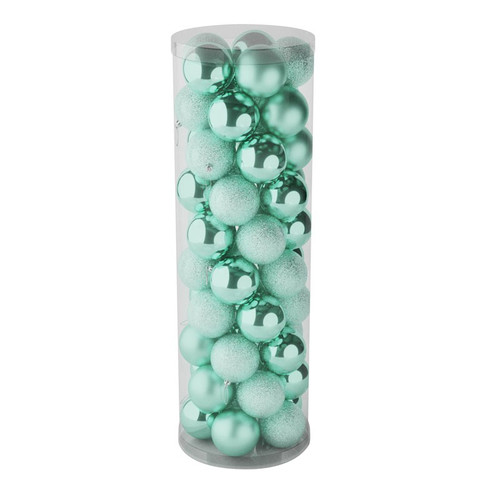 Mint Green 10cm Plastic Ball in tube (matt,shiny,glitter) x 48