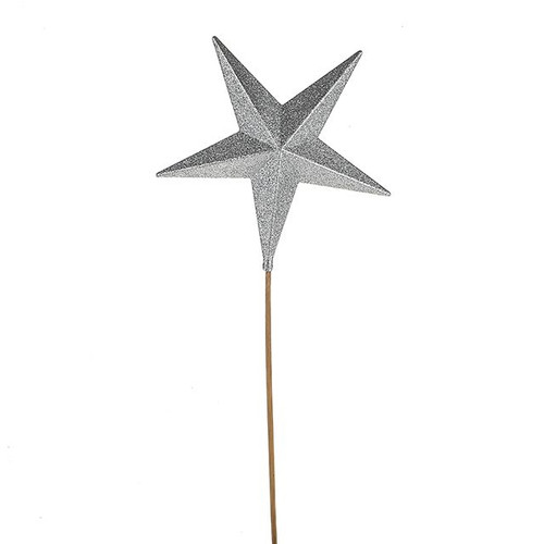 Star Glitter Pick Silver 55Cm