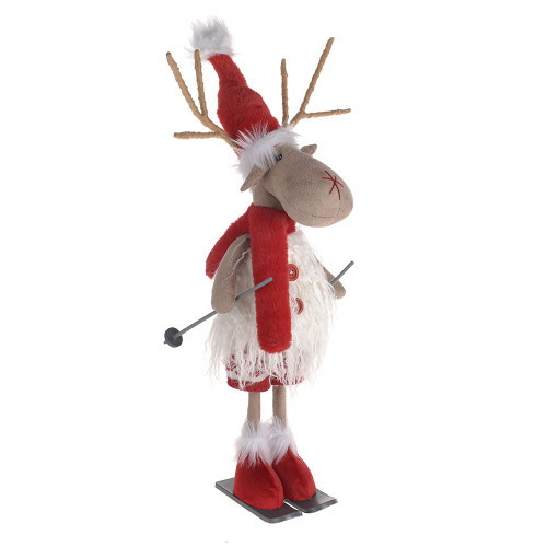 Skiing Reindeer 12x12x53Cm