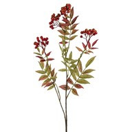 Berry Leaf Spray Orange 84Cm
