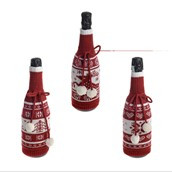 Wine Bottle Cover Wool 3Ast 28Cm