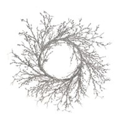 Sequin And Glitter Wreath Silver