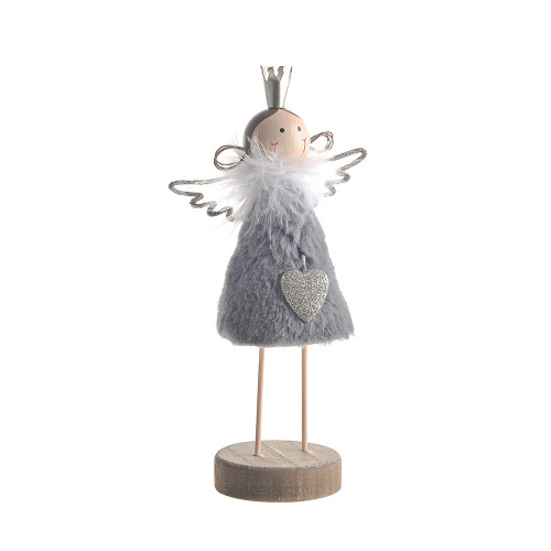 Metal Standing Angel Grey 18.5Cm