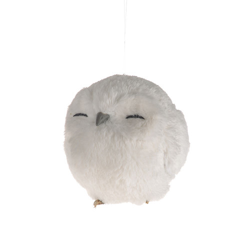 Hanging Owl Small White Eyes Closed 14Cm