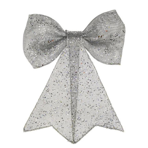 Glitzy Bow Silver Large