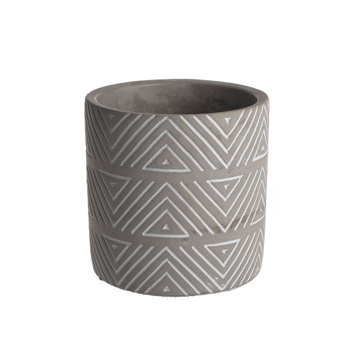 Light Grey Triangle Cement Pot