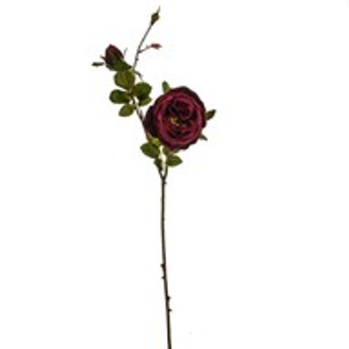 Jewel Rose Spray Wine 64Cm