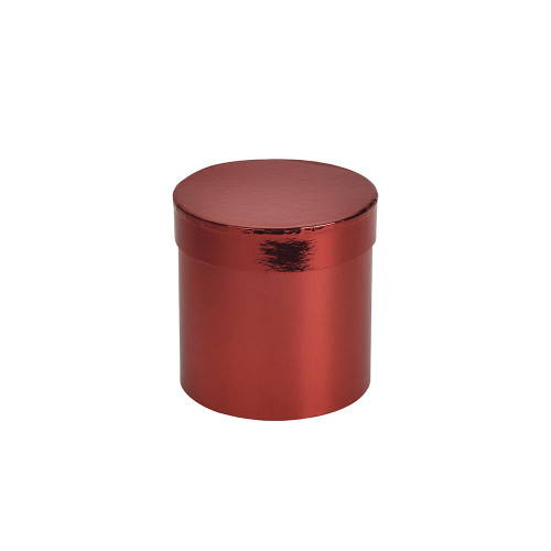 Metallic Red Small Hat Box - D13cm x H14cm