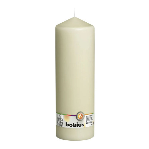 Bolsius Pillar candle Ivory, single in cello (300 mm x 98 mm)