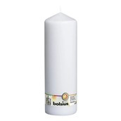 Bolsius Pillar Candle White , single in cello (300mm x 98mm)