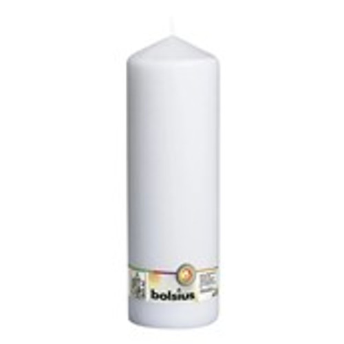 Bolsius Pillar Candle White , single in cello (300mm x 98mm)