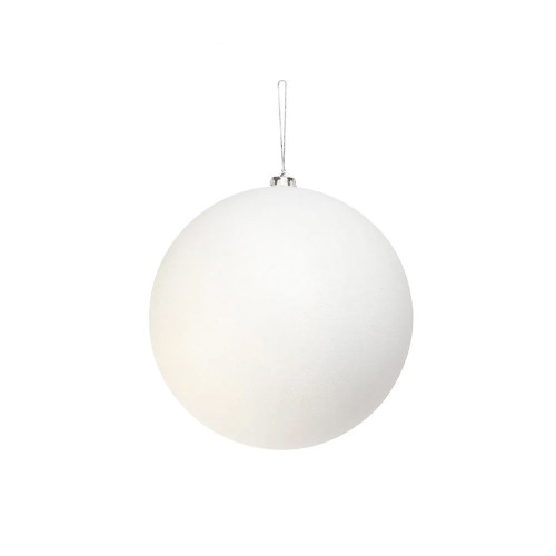 White Glitter Shatterproof Bauble (x1) (25cm)