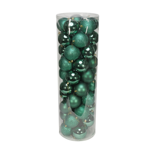 Green 10cm Plastic Ball in tube (matt,shiny,glitter) x 48