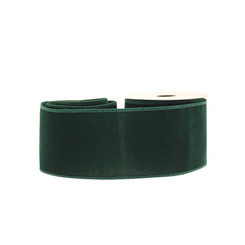 63mm x 10yds Emerald Velvet Ribbon (6/72)