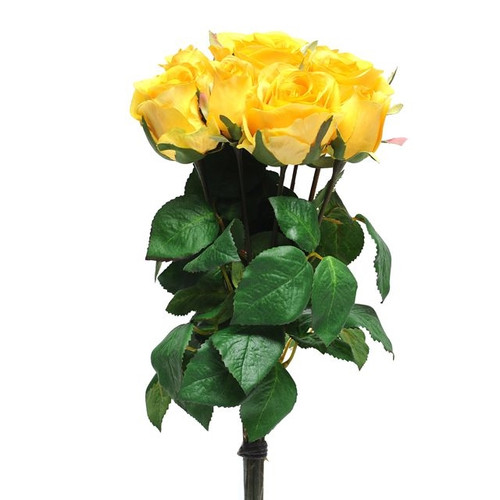 Rose Bunch Yellow X9 42Cm