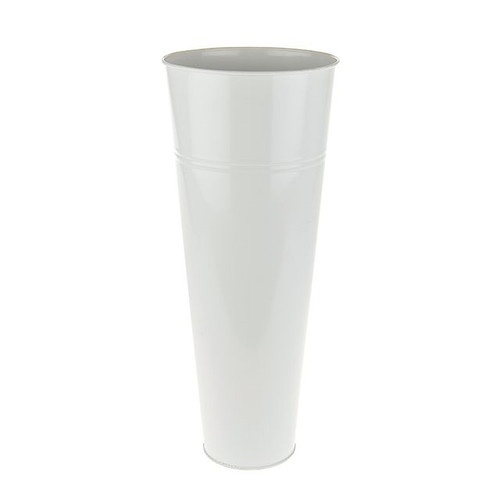 Single Flower Tin Bucket White