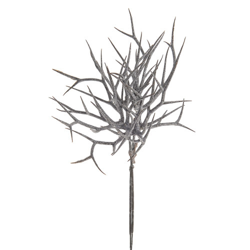 White Wash Glittered Twig Bush 30Cm