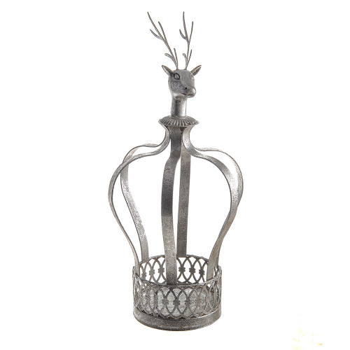 Silver Crown With Deer Head 30Cm