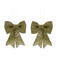 Glitzy Bow Gold Hang X2