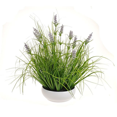 Potted Grass And Lavender 51Cm