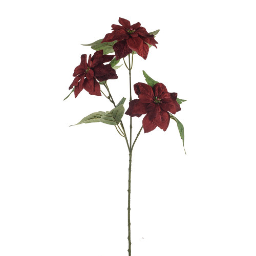 Poinsettia Spray Red X3 53Cm