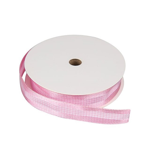 Ribbon Gingham Satin Edge Baby Pink