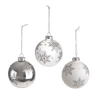 Bauble Snowflake Design 3Ast