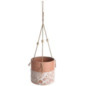 Terracotta Style Hanging Pot With Flower Design Large