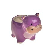Purple Hippo Ceramic Pot