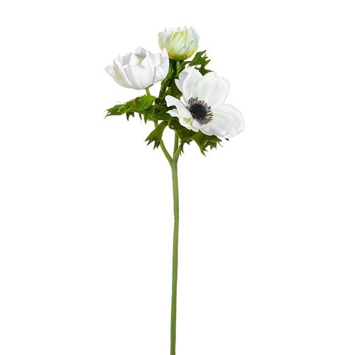 Anemone Spray Cream And Green 46Cm