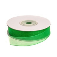 Organza Ribbon Green 15Mm 25M