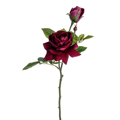 Rose Bud Spray Purple 45Cm