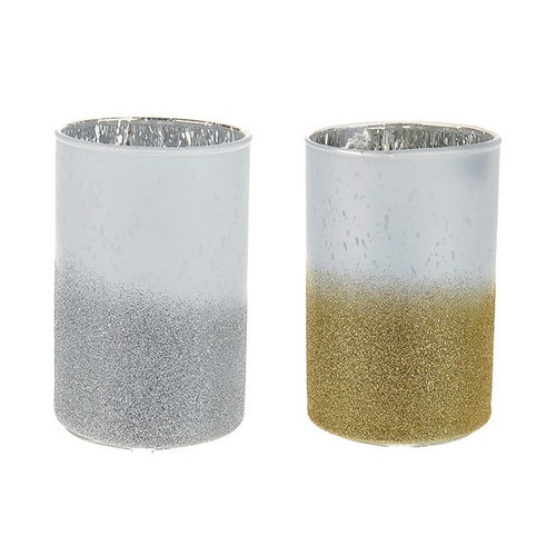 Glitter Ombre Candle Pot 2 Asstd