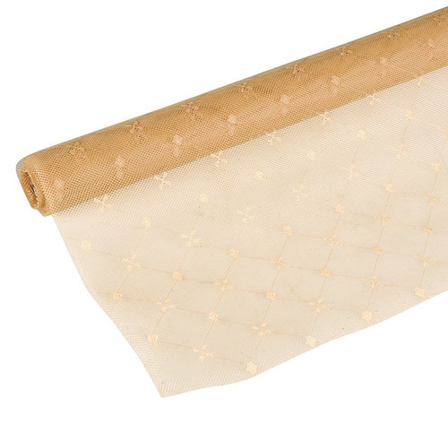 Fabric Roll Mesh Geometric Dots Caramel 50Cm X 5M