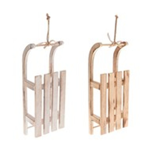 Wooden Sleigh 43Cm 2Ast