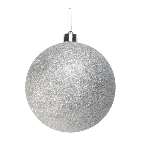 Silver Glitter Shatterproof Bauble 30cm x 1