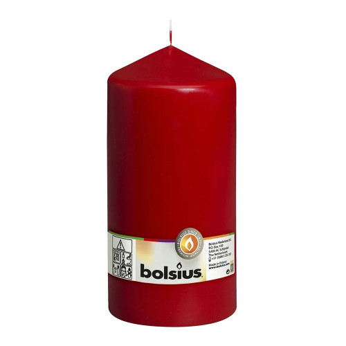 Bolsius Pillar candle Red, single in cello (200 mm x 98 mm)