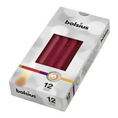 Tapered Candle, Individually wrapped in cello bx12 - Wine Red
