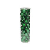Holiday Green 8cm Plastic Ball in box (matt,shiny,glitter) x 48
