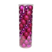 Hot Pink 10cm Plastic Ball in tube (matt,shiny,glitter) x 48