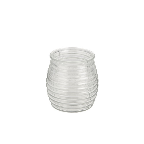 Glass Tealight Holder Ribbed 8.5cm