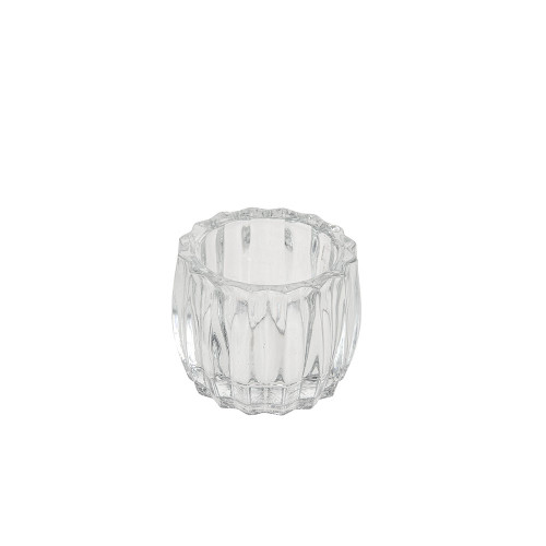 Glass Ribbed Tealight holder 7.5cm dia